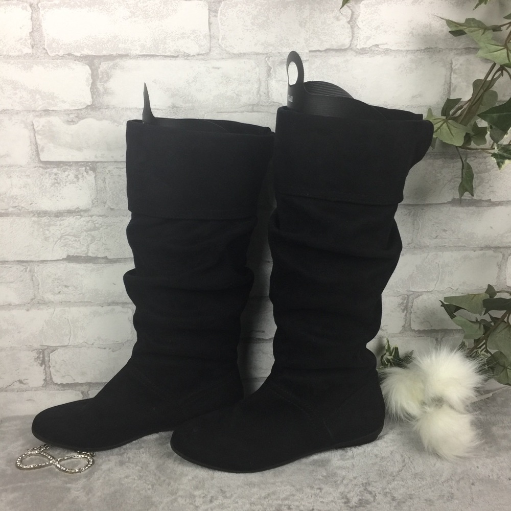 Nine West Blue Suede Slouch Boots Size 10